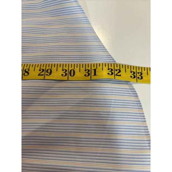 Brooks Brothers Shirt Regent Fit Men's 17/35 Yellow‎ Blue Striped Non-Iron - Picture 7 of 7